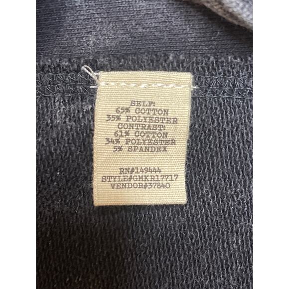Gimmicks Pieced Sweater Jacket Washed Black Terry Zip Front jacket Sz M NWT - Picture 9 of 10